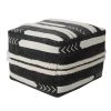 Textured Black / White 18 in. x 18 in. x 14 in. Solid Chevron Stripe Pouf Ottoman by LR Home -Cheap LR Home Store black white lr home ottomans poufs34060blk1612 64 1000