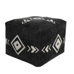 Textured Black / White 18 in. x 18 in. x 14 in. Diamond Medallion Pouf Ottoman by LR Home 16 Textured Black / White 18 in. x 18 in. x 14 in. Diamond Medallion Pouf Ottoman by LR Home -Cheap LR Home Store black white lr home ottomans poufs34062blk1612 4f 1000