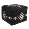 Textured Black / White 18 in. x 18 in. x 14 in. Diamond Medallion Pouf Ottoman by LR Home -Cheap LR Home Store black white lr home ottomans poufs34062blk1612 64 1000
