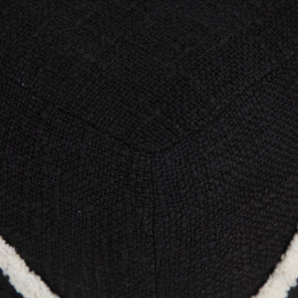 Textured Black / White 18 in. x 18 in. x 14 in. Overlapping Diamonds Pouf Ottoman by LR Home 10 Textured Black / White 18 in. x 18 in. x 14 in. Overlapping Diamonds Pouf Ottoman by LR Home - Image 8