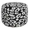 Modern Black / White 18 in. x 18 in. x 14 in. Animal Leopard Print Pouf Ottoman by LR Home -Cheap LR Home Store black white lr home ottomans poufs34067blk1612 64 1000
