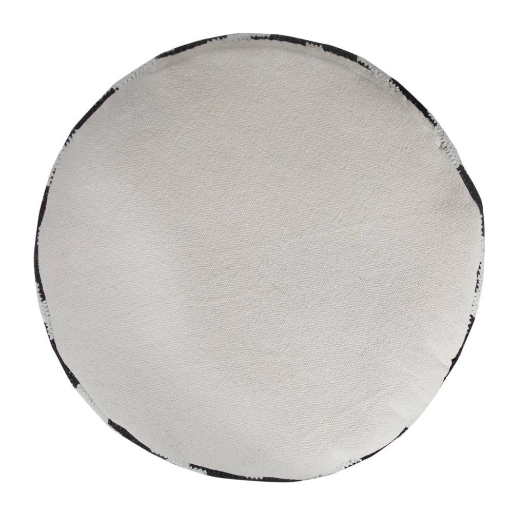 Modern Black / White 18 in. x 18 in. x 14 in. Geometric Medallion Pouf Ottoman by LR Home 8 Modern Black / White 18 in. x 18 in. x 14 in. Geometric Medallion Pouf Ottoman by LR Home - Image 6