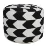 Modern Black / White 18 in. x 18 in. x 14 in. Oversized Chevron Arrow Pouf Ottoman by LR Home -Cheap LR Home Store black white lr home ottomans poufs34069blk1612 64 1000