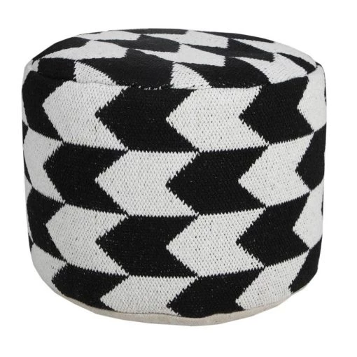 Modern Black / White 18 in. x 18 in. x 14 in. Oversized Chevron Arrow Pouf Ottoman by LR Home 4 Modern Black / White 18 in. x 18 in. x 14 in. Oversized Chevron Arrow Pouf Ottoman by LR Home -Cheap LR Home Store black white lr home ottomans poufs34069blk1612 64 1000