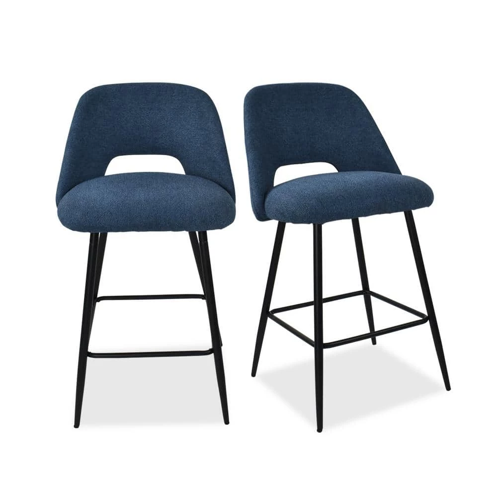 35.8"Blue Upholstered Counter Bar Stool( Set of 2) by Elevens 5 35.8"Blue Upholstered Counter Bar Stool( Set of 2) by Elevens - Image 3