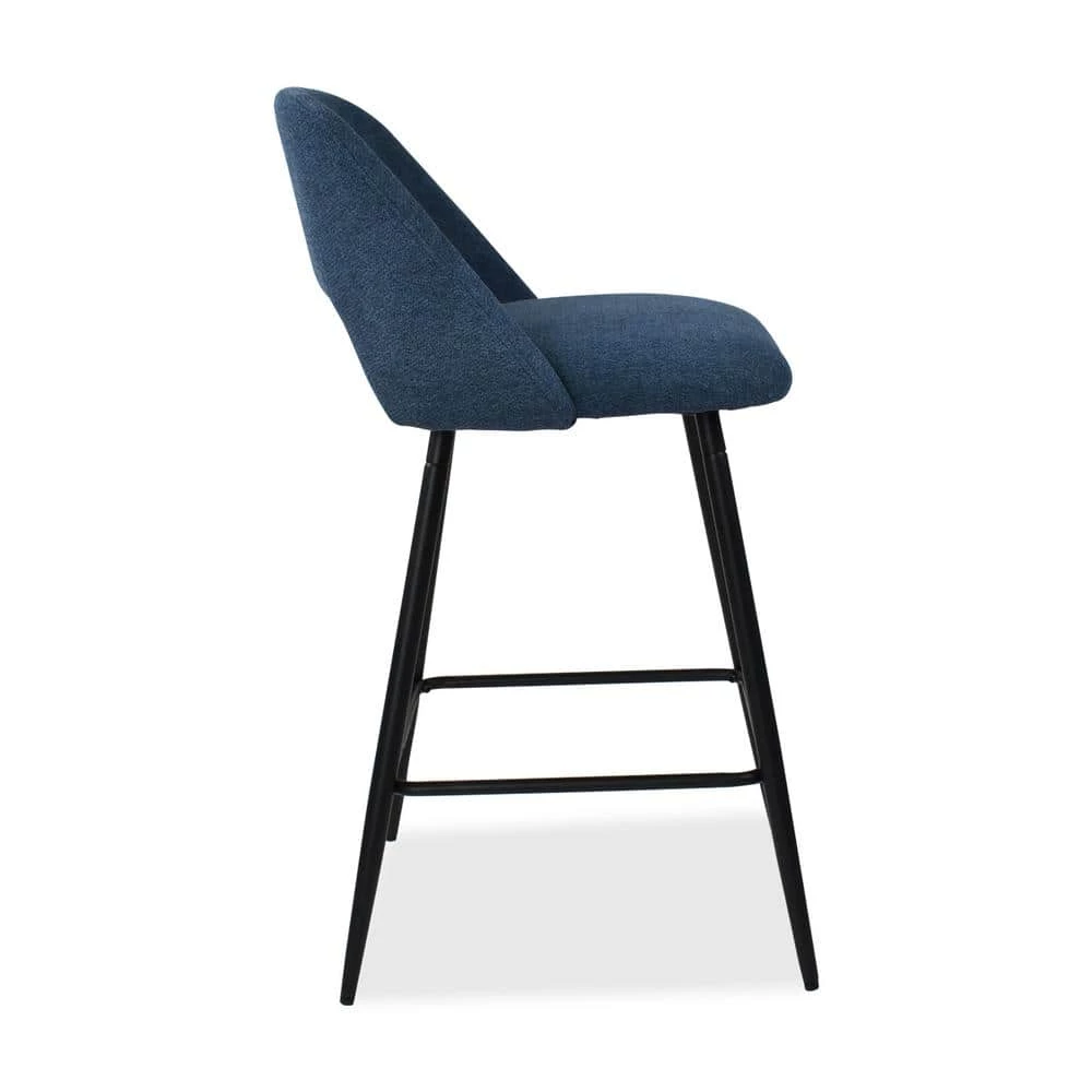 35.8"Blue Upholstered Counter Bar Stool( Set of 2) by Elevens 4 35.8"Blue Upholstered Counter Bar Stool( Set of 2) by Elevens - Image 2