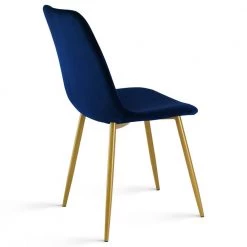 Velvet Blue Upholstered Dining Side Chair (Set of 4) by Elevens -Cheap LR Home Store blue elevens dining chairs bingo chair gold blue 4f 1000