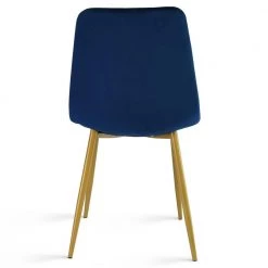 Velvet Blue Upholstered Dining Side Chair (Set of 4) by Elevens -Cheap LR Home Store blue elevens dining chairs bingo chair gold blue 66 1000