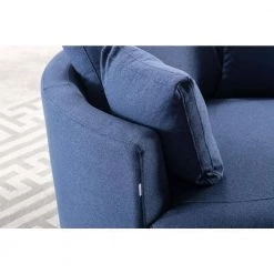 Blue Swivel Fabric Upholstered Barrel Accent Chair With Toss Pillows by HOMEFUN 18 Blue Swivel Fabric Upholstered Barrel Accent Chair With Toss Pillows by HOMEFUN -Cheap LR Home Store blue homefun accent chairs hfhdsn 187b 76 1000
