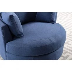 Blue Swivel Fabric Upholstered Barrel Accent Chair With Toss Pillows by HOMEFUN 17 Blue Swivel Fabric Upholstered Barrel Accent Chair With Toss Pillows by HOMEFUN -Cheap LR Home Store blue homefun accent chairs hfhdsn 187b fa 1000