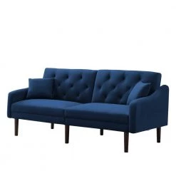 73 in Wide Velvet Upholstered 2-Seater Convertible Sofa Bed with Wooden Legs and 2 Pillows by HOMEFUN -Cheap LR Home Store blue homefun sofa beds hfhdsn 047bu fa 1000