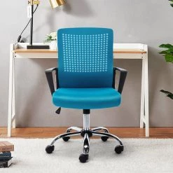 Blue Mesh Ergonomic Office Tack Chair by HOMEFUN -Cheap LR Home Store blue homefun task chairs hfhdof 033bu c3 1000