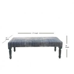 Antique Distress Blue Indoor Bench by LR Home -Cheap LR Home Store blue lr home bedroom benches bench99026blu3b14 4f 1000