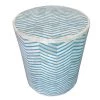Coastal 16 in. Diameter x 18 in. H Blue Chevron Handmade Bone Inlay Resin Round Drum Side End Table by LR Home 2 Coastal 16 in. Diameter x 18 in. H Blue Chevron Handmade Bone Inlay Resin Round Drum Side End Table by LR Home -Cheap LR Home Store blue lr home end side tables 5695a4184d9348 64 1000