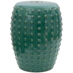 Green Porcelain Ottoman by Oriental Furniture