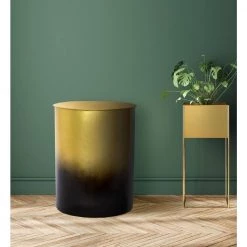 Glam Gold/ Black 18 in. Diameter x 20 in. H Ombre Handmade Iron Drum Side End Table by LR Home 9 Glam Gold/ Black 18 in. Diameter x 20 in. H Ombre Handmade Iron Drum Side End Table by LR Home -Cheap LR Home Store brass gold black lr home end side tables 0195a4184d9348 31 1000