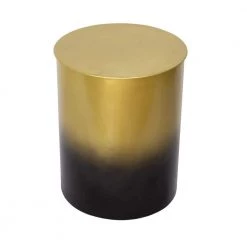 Glam Gold/ Black 18 in. Diameter x 20 in. H Ombre Handmade Iron Drum Side End Table by LR Home