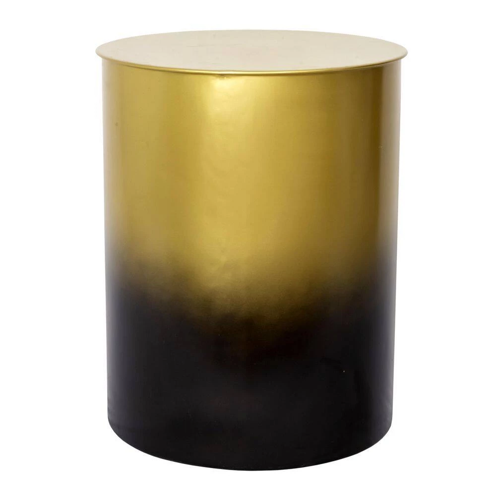 Glam Gold/ Black 18 in. Diameter x 20 in. H Ombre Handmade Iron Drum Side End Table by LR Home 5 Glam Gold/ Black 18 in. Diameter x 20 in. H Ombre Handmade Iron Drum Side End Table by LR Home - Image 3