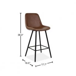 Edmund Vintage Brown Faux Leather 39.3 in. H Counter Bar Stool (Set of 2) by Elevens 12 Edmund Vintage Brown Faux Leather 39.3 in. H Counter Bar Stool (Set of 2) by Elevens -Cheap LR Home Store brown elevens bar stools edmund midbar vtg 40 1000