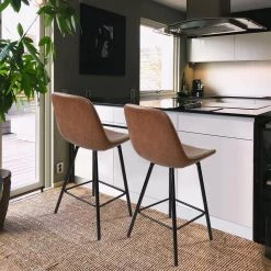 Edmund Vintage Brown Faux Leather 39.3 in. H Counter Bar Stool (Set of 2) by Elevens 13 Edmund Vintage Brown Faux Leather 39.3 in. H Counter Bar Stool (Set of 2) by Elevens -Cheap LR Home Store brown elevens bar stools edmund midbar vtg c3 1000