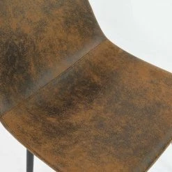 Faux Leather Brown Upholstered Side Chair ( Set of 4) by Elevens -Cheap LR Home Store brown elevens dining chairs bingo suede 1f 1000