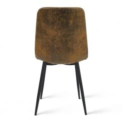 Faux Leather Brown Upholstered Side Chair ( Set of 4) by Elevens -Cheap LR Home Store brown elevens dining chairs bingo suede 66 1000