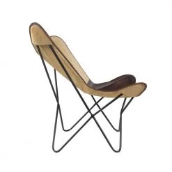 Canvas Brown / Ivory Leather Butterfly Chair by LR Home 21 Canvas Brown / Ivory Leather Butterfly Chair by LR Home -Cheap LR Home Store brown ivory lr home accent chairs chair35008brl262b 44 1000