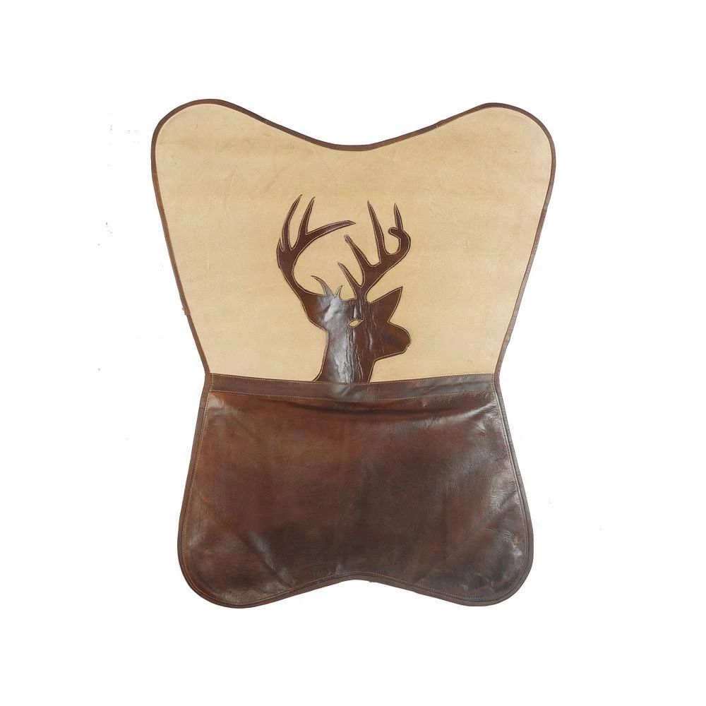 Canvas Brown / Ivory Leather Butterfly Chair by LR Home 12 Canvas Brown / Ivory Leather Butterfly Chair by LR Home - Image 10