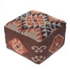 Southwest Brown Orange Western Pouf by LR Home -Cheap LR Home Store brown orange lr home ottomans poufs99768mlt1812 64 1000