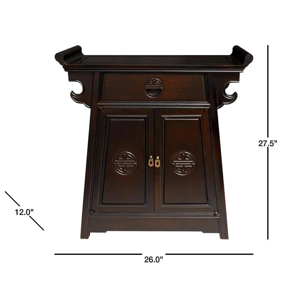 Altar Brown End Table by Oriental Furniture 4 Altar Brown End Table by Oriental Furniture - Image 2