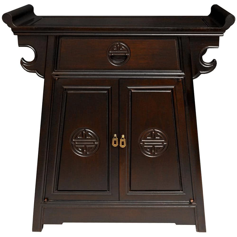 Altar Brown End Table by Oriental Furniture 3 Altar Brown End Table by Oriental Furniture
