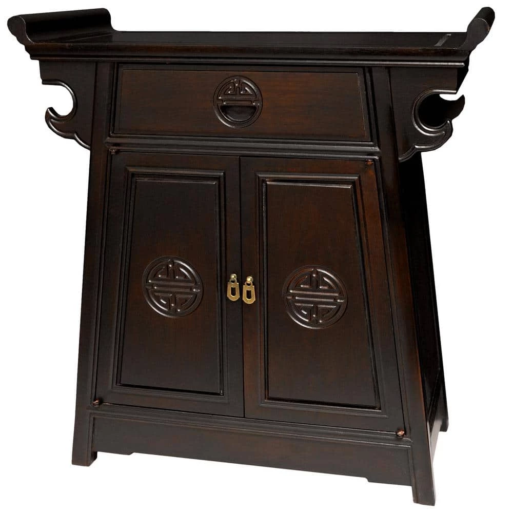 Altar Brown End Table by Oriental Furniture 5 Altar Brown End Table by Oriental Furniture - Image 3