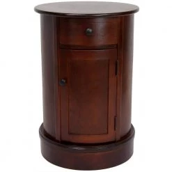 Classic Oval Brown Side Table by Oriental Furniture