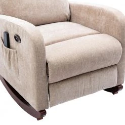 ModernCamel Fabric Seat High Back Electric Rocking Massage Chair with Heat Function and Footrest Remote Control by HOMEFUN -Cheap LR Home Store camel homefun massage chairs hfhdsn 901cm 1f 1000