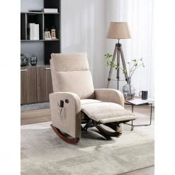 ModernCamel Fabric Seat High Back Electric Rocking Massage Chair with Heat Function and Footrest Remote Control by HOMEFUN -Cheap LR Home Store camel homefun massage chairs hfhdsn 901cm 31 1000