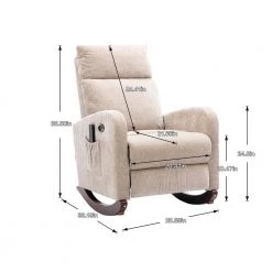 ModernCamel Fabric Seat High Back Electric Rocking Massage Chair with Heat Function and Footrest Remote Control by HOMEFUN -Cheap LR Home Store camel homefun massage chairs hfhdsn 901cm 76 1000