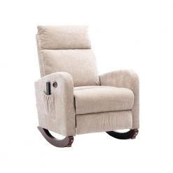 ModernCamel Fabric Seat High Back Electric Rocking Massage Chair with Heat Function and Footrest Remote Control by HOMEFUN -Cheap LR Home Store camel homefun massage chairs hfhdsn 901cm c3 1000