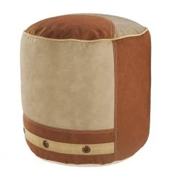 16 in. Clay Brown/Beige Rustic Industrial Block Pouf by LR Home -Cheap LR Home Store clay brown beige lr home ottomans poufs34004mlt1414 c3 1000
