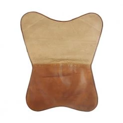 Dual Tone Canvas Leather Cream / Brown Butterfly Chair by LR Home -Cheap LR Home Store cream brown lr home accent chairs chair35006brl262b 76 1000