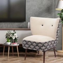 Handmade Cream/ Charcoal Animal Organic Cotton Chair by LR Home -Cheap LR Home Store cream charcoal lr home accent chairs 3662a8184d9348 31 1000