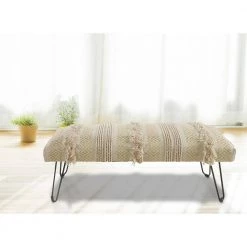 Glamorous Geometry Cream / Gold Tufted Bench by LR Home 9 Glamorous Geometry Cream / Gold Tufted Bench by LR Home -Cheap LR Home Store cream gold lr home bedroom benches bench99013ntg3b14 31 1000