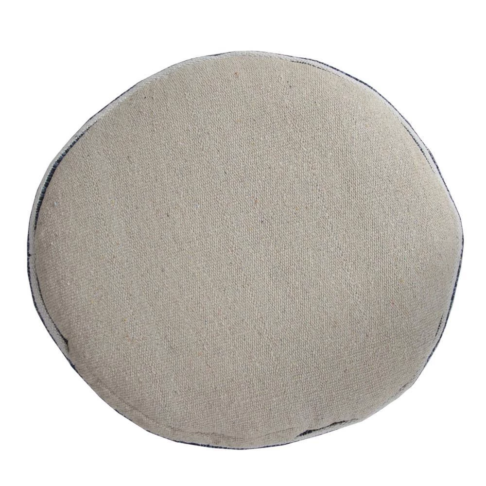 Woven Blue / White 18 in. x 18 in. x 14 in. Stripe Pouf Ottoman by LR Home 8 Woven Blue / White 18 in. x 18 in. x 14 in. Stripe Pouf Ottoman by LR Home - Image 6