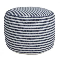 Woven Blue / White 18 in. x 18 in. x 14 in. Stripe Pouf Ottoman by LR Home 13 Woven Blue / White 18 in. x 18 in. x 14 in. Stripe Pouf Ottoman by LR Home -Cheap LR Home Store dark blue light blue white lr home ottomans poufs34064blu1612 4f 1000