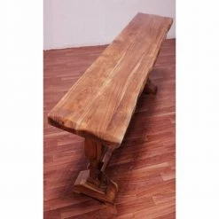 Live Edge Gloss Brown/Chestnut 72 in. x 16 in. x 18.5 in. Wooden Bench by LR Home -Cheap LR Home Store gloss brown lr home dining benches bench99082nat6016 fa 1000