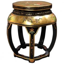 Gold Accent Ottoman by Oriental Furniture