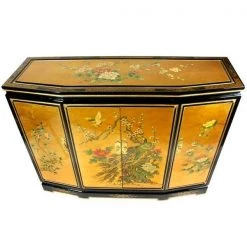 Gold Leaf Slant Front Cabinet by Oriental Furniture -Cheap LR Home Store gold oriental furniture accent cabinets lcq 5 gpb 4f 1000