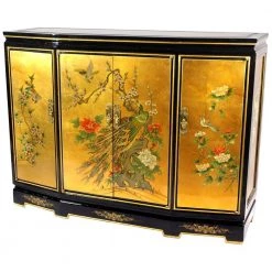 Gold Leaf Slant Front Cabinet by Oriental Furniture