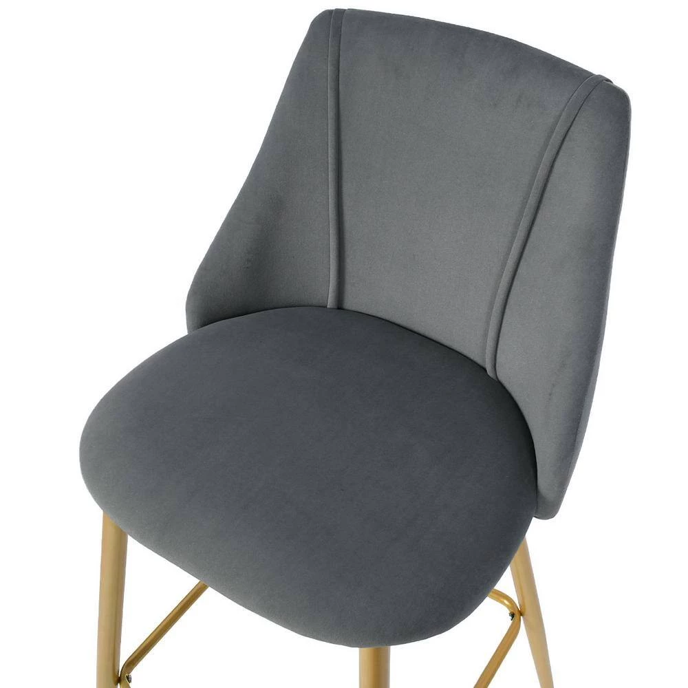 CHOLE Velvet Upholstered 26" Full Back Counter Stool (Set of 2) (19 in. W x 39 in. H) by Elevens 9 CHOLE Velvet Upholstered 26" Full Back Counter Stool (Set of 2) (19 in. W x 39 in. H) by Elevens - Image 7