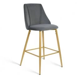 CHOLE Velvet Upholstered 26" Full Back Counter Stool (Set of 2) (19 in. W x 39 in. H) by Elevens 14 CHOLE Velvet Upholstered 26" Full Back Counter Stool (Set of 2) (19 in. W x 39 in. H) by Elevens -Cheap LR Home Store gray elevens bar stools chole midbar velgrey c3 1000