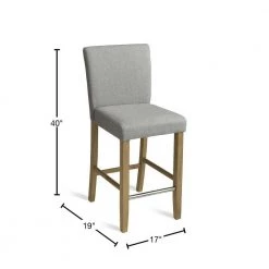 17 in. W x 40 in. H Fabric Upholstered Gray High Back Solid Wood 26 in. Counter Stool (Set of 2) by Elevens -Cheap LR Home Store gray elevens bar stools portland midbar grey 40 1000